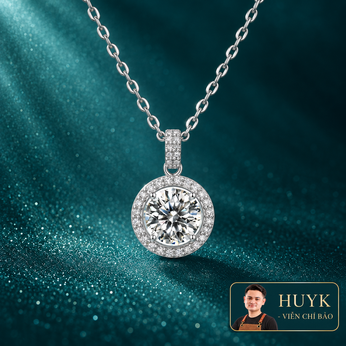Dây Chuyền Moissanite 6.5Li - HuyK Mê Kim Hoàn - D0006-00-S-WH