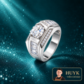 NHẪN NAM ĐAI EMERALD - HuyK Mê Kim Hoàn - N0049