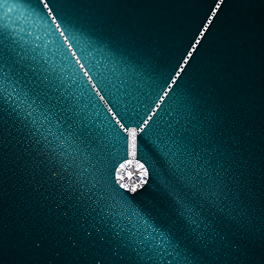Dây chuyền mặt đá moissanite S925 - HuyK Mê Kim Hoàn - D400483