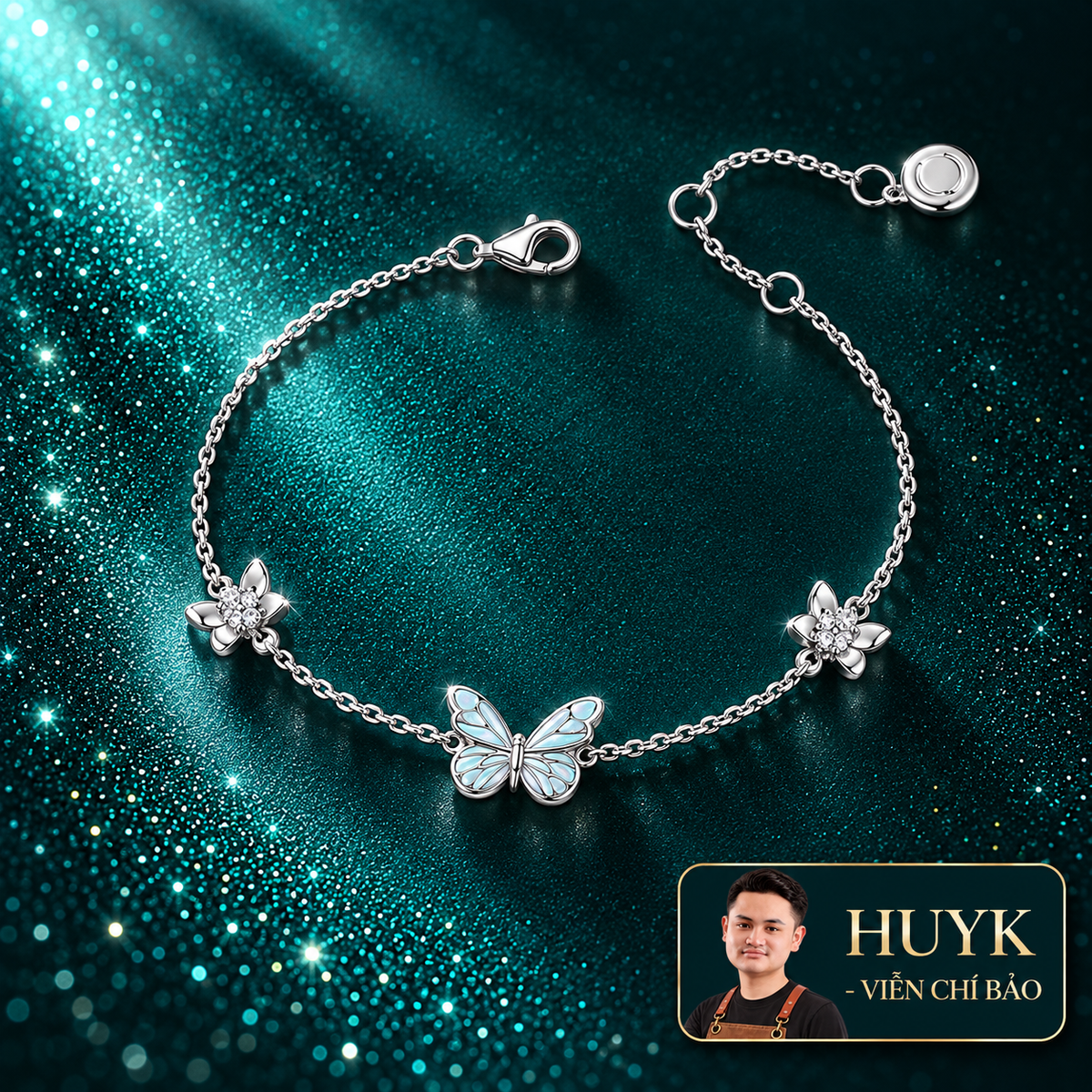 LẮC TAY HỒ ĐIỆP PHÁT SÁNG - HuyK Mê Kim Hoàn - L0013