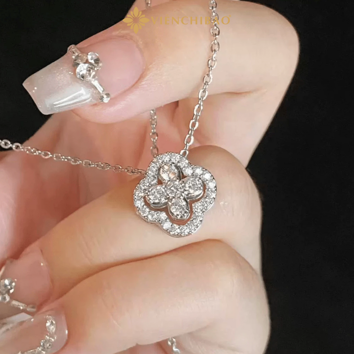 DÂY CHUYỀN CỎ 4 LÁ LỒNG - HuyK Mê Kim Hoàn - D000995