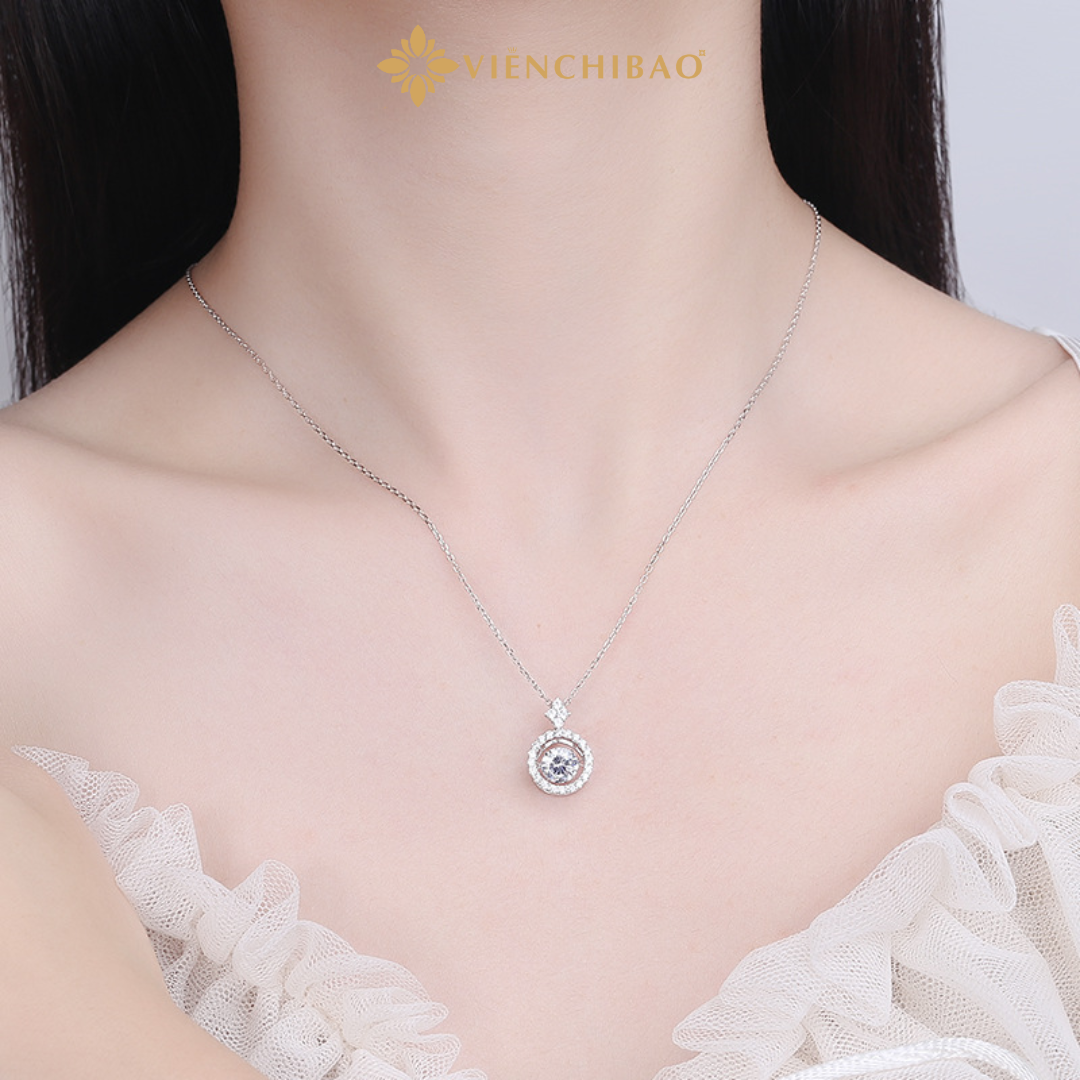 DÂY CHUYỀN MOISSANITE ĐÁ NHẢY - HuyK Mê Kim Hoàn -  D0008