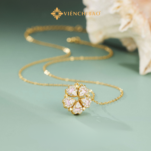 2-IN-1 PEACH BLOSSOM NECKLACE - S925 SILVER - HuyK Jeweler Store - D0029