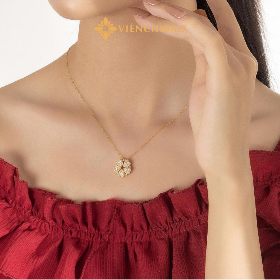 Dây chuyền hoa đào - HuyK Mê Kim Hoàn - D0029