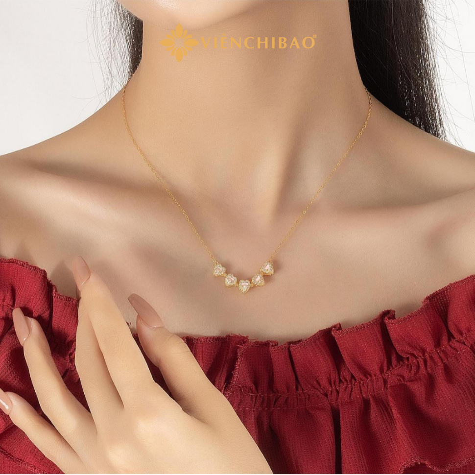 Dây chuyền hoa đào - HuyK Mê Kim Hoàn - D0029