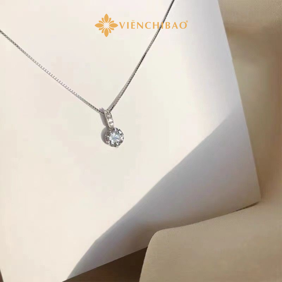 Dây chuyền mặt đá moissanite S925 - HuyK Mê Kim Hoàn - D400483