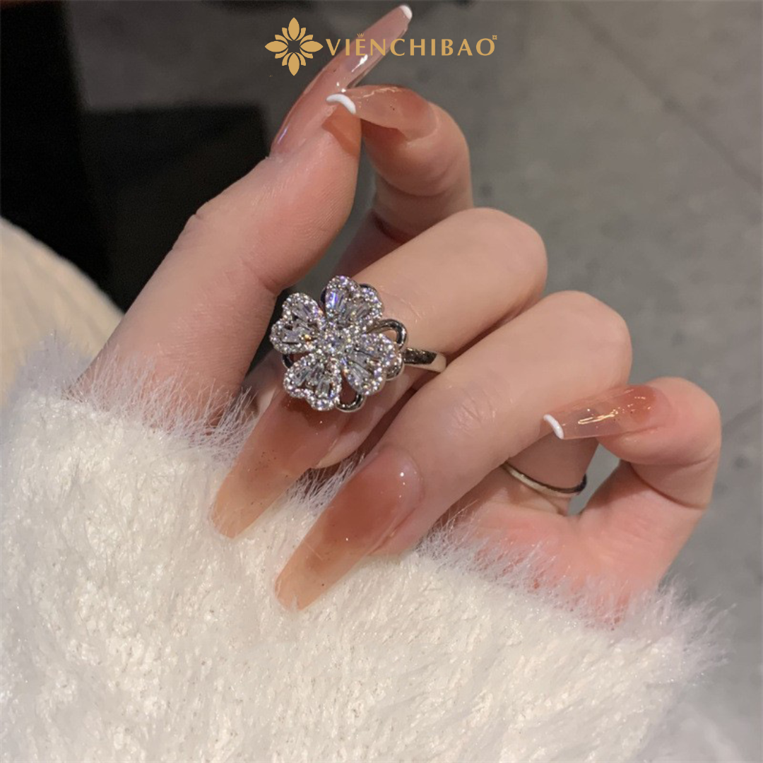 Nhẫn cỏ 4 lá - HuyK Mê Kim Hoàn - N0044