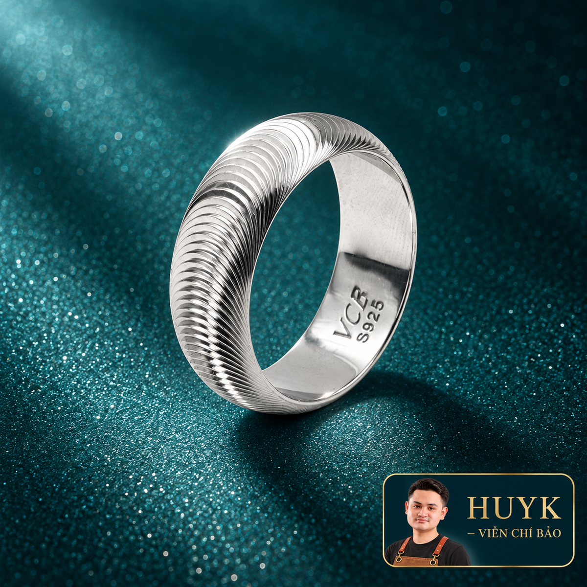 NHẪN MẮT MÈO BẢN 8LI - HuyK Mê Kim Hoàn - N0033
