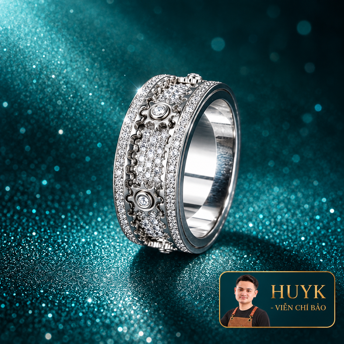 Nhẫn xoay răng cưa - HuyK Mê Kim Hoàn - N0025